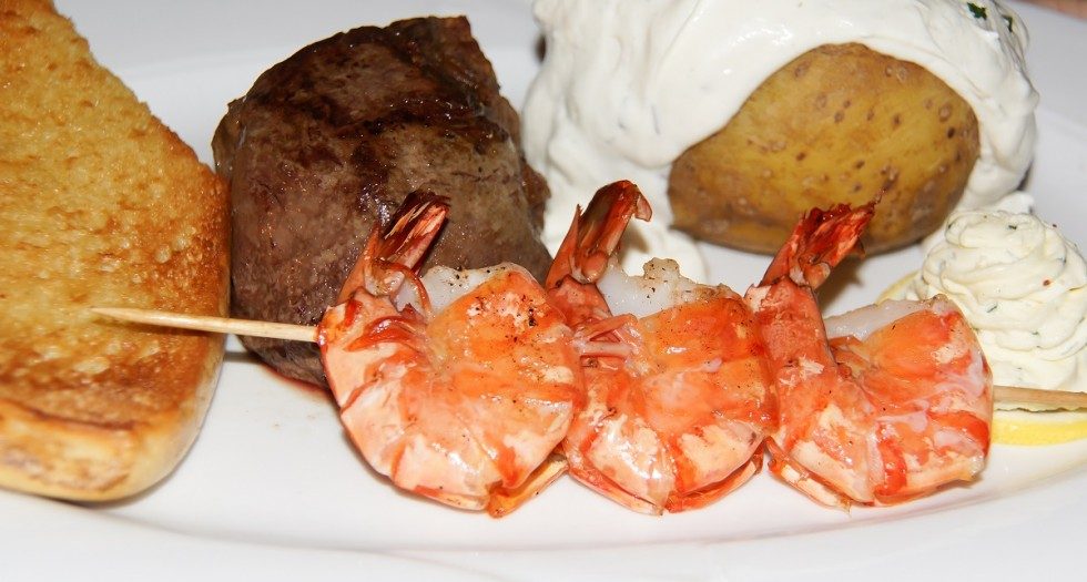 Dry-Aged-Fillet-of-Grill-with-Baked-Potatoes-and-Prawns