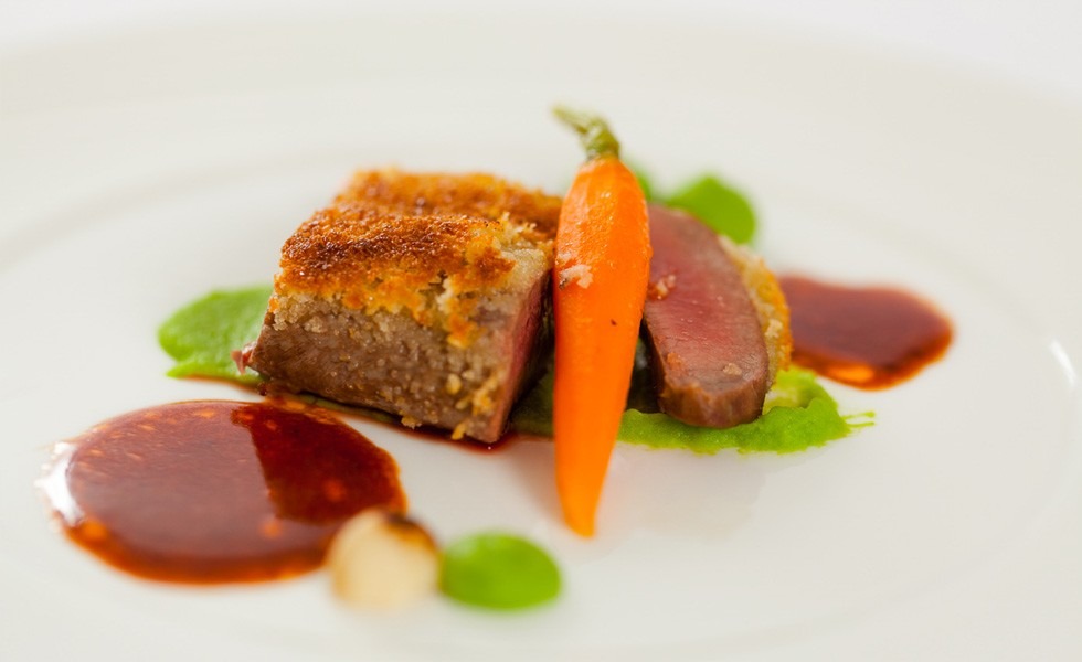 Dry Aged Beef Fillet With Parmesan Crust And Pea Puree Dry Ager Australia And Nz